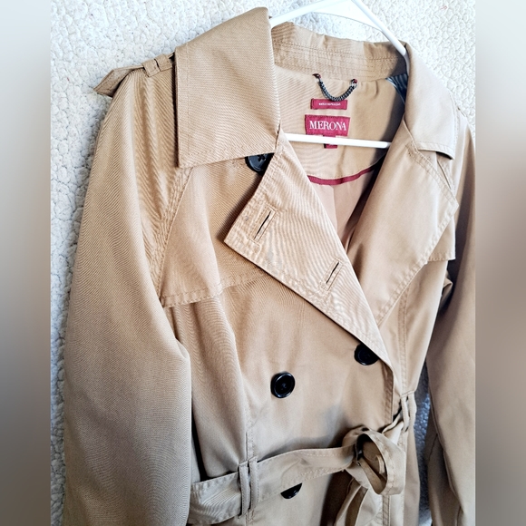 Women's Merona Water Resistant Tan Button Down Coat - Picture 2 of 15
